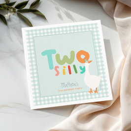 ボーイズかわいいブルー間抜けツーグース第2誕生日 スタンダードカクテルナプキン