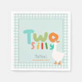 ボーイズかわいいブルー間抜けツーグース第2誕生日 スタンダードカクテルナプキン (正面)