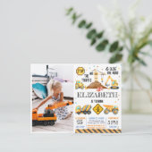 ボーイズかわいいモダン建築子供の誕生日 ポストカード (スタンド正面)