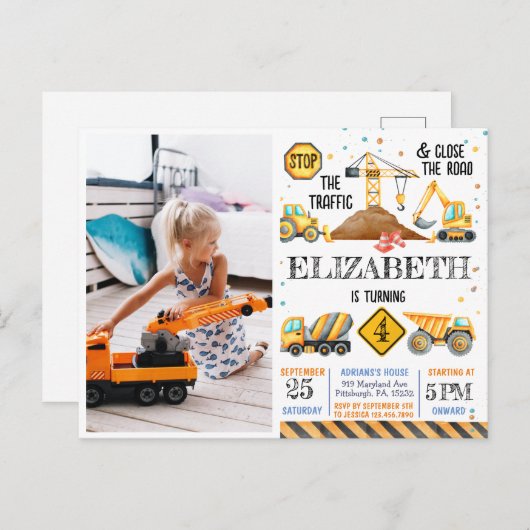 ボーイズかわいいモダン建築子供の誕生日 ポストカード (正面/裏面)