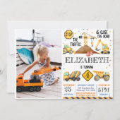 ボーイズかわいいモダン建築子供の誕生日 招待状 (正面)