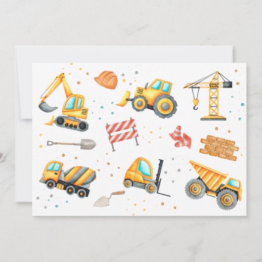 ボーイズかわいいモダン建築子供の誕生日 招待状 (裏面)