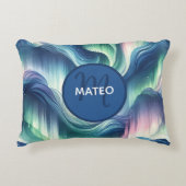 ボーイズかわいいモノグラム、ノーザンライト銀河系、子供 アクセントクッション (正面)