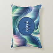 ボーイズかわいいモノグラム、ノーザンライト銀河系、子供 アクセントクッション (正面(垂直))