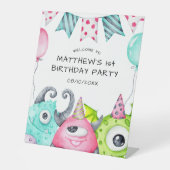 ボーイズかわいいモンスター誕生日へようこそ 台座サイン (正面)