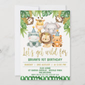ボーイズかわいいワイルドワンサファリ1日招待状 招待状 (正面)