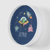 ボーイズかわいい宇宙エイリアン漫画キッズルーム&子供部屋 壁時計 (傾斜)