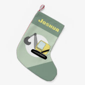 ボーイズかわいい建築ディガードードルアンドネーム スモールクリスマスストッキング (正面 (吊り時))