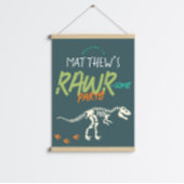 ボーイズかわいい恐竜ディグ子供の誕生日ウェルカムサイン ポスター