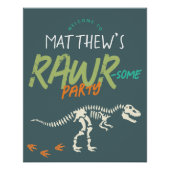 ボーイズかわいい恐竜ディグ子供の誕生日ウェルカムサイン ポスター (正面)