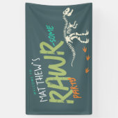 ボーイズかわいい恐竜ディグ子供の誕生日ウェルカムサイン 横断幕 (縦)