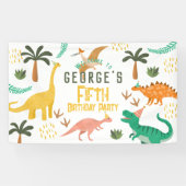 ボーイズかわいい恐竜Tレックス子供の誕生日へようこそ 横断幕 (横)