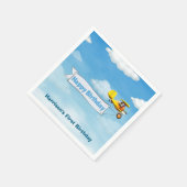 ボーイズかわいい旅行飛行機子供の誕生日カスタム スタンダードカクテルナプキン (角)