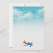 ボーイズかわいい旅行飛行機子供の誕生日カスタム 招待状 (裏面)