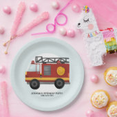 ボーイズかわいい消防車の幼児ハッピーバースデー ペーパープレート (パーティー)