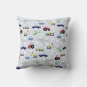 ボーイズかわいい車の飛行機名男の赤ちゃん誕生統計 クッション (裏面)