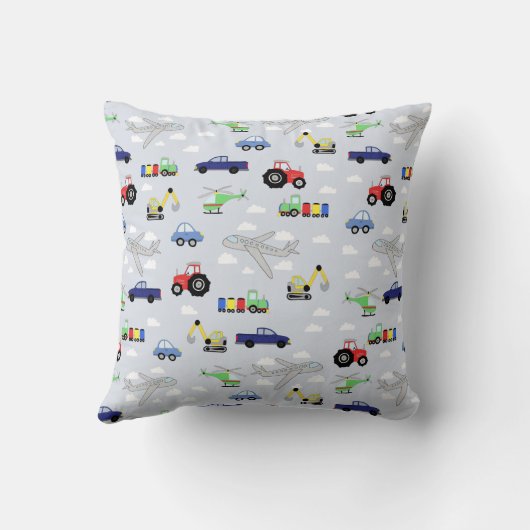 ボーイズかわいい車の飛行機名男の赤ちゃん誕生統計 クッション (裏面)