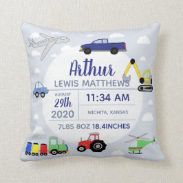 ボーイズかわいい車の飛行機名男の赤ちゃん誕生統計 クッション