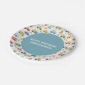 ボーイズかわいい輸送車のパターン子供の誕生日 ペーパープレート (アングル)