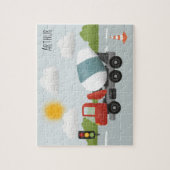 ボーイズかわいい道路建築漫画の子供 ジグソーパズル (縦)