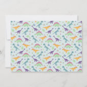 ボーイズかわいい青い恐竜ジャングル子供の誕生日 サンキューカード (裏面)