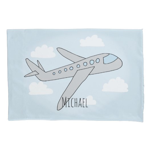 ボーイズが名前を付けてかわいい飛行機旅行 枕カバー (正面左)
