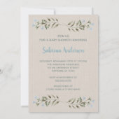 ボーイズのためのブルーベビーシャワーBoho DreamCatcher Tipi 招待状 (裏面)