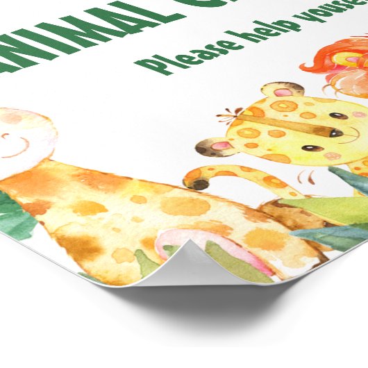 ボーイズの葉ワイルドワンサファリアニマルズ誕生日標識 ポスター (角)