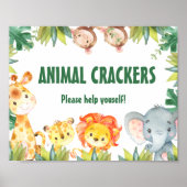 ボーイズの葉ワイルドワンサファリアニマルズ誕生日標識 ポスター (正面)