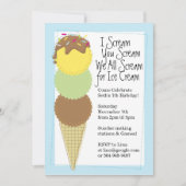 ボーイズアイスクリームパーティの招待状 招待状 (正面)