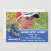 ボーイズアイススケートで滑るパーティー 招待状 (正面)