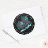 ボーイズアイススケート誕生日ありがとう ラウンドシール (封筒)