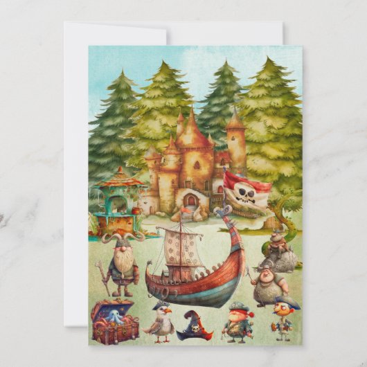 ボーイズアトランティス失ったザエンパイア誕生日招待状 招待状 (裏面)