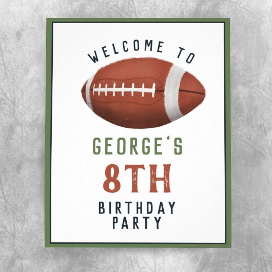 ボーイズアメリカンフットボール子供の誕生日ウェルカムサイン ポスター