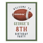 ボーイズアメリカンフットボール子供の誕生日ウェルカムサイン ポスター (正面)