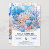 ボーイズアンダーザシーバッシュ誕生日招待状 招待状 (正面/裏面)