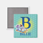 ボーイズイニシャル雪だるまスレッジ冷蔵庫用マグネット マグネット (正面/裏面)