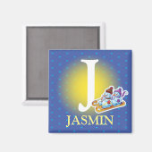 ボーイズイニシャル雪だるまスレッジ冷蔵庫用マグネット マグネット (正面/裏面)