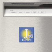 ボーイズイニシャル雪だるまスレッジ冷蔵庫用マグネット マグネット (インサイチュ (食洗機))