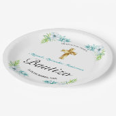 ボーイズエレガントブルーフローラバウティゾ ペーパープレート (アングル)