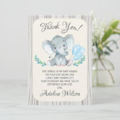ボーイズエレファントベビーシャワーサンキューカード 招待状 (スタンド正面)