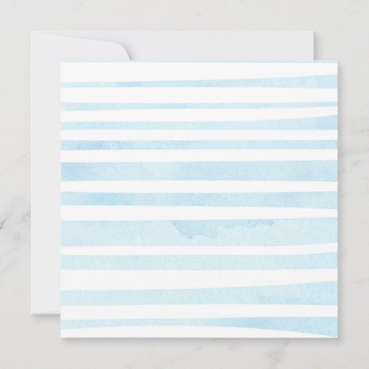 ボーイズエレファント水彩ベビーシャワー招待状 サンキューカード (裏面)