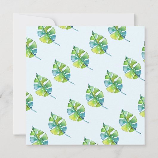 ボーイズエレファント水彩ベビーシャワー招待状 サンキューカード (裏面)