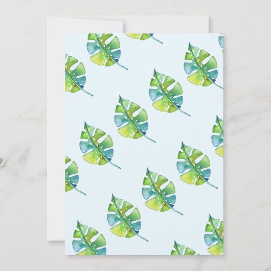 ボーイズエレファント水彩ベビーシャワー招待状 招待状 (裏面)