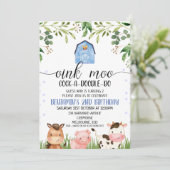 ボーイズオインクファーモーム動物誕生日招待状 招待状 (スタンド正面)