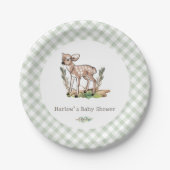 ボーイズオーディアウッドランドベビーディアベイビーシャワー ペーパープレート (正面)