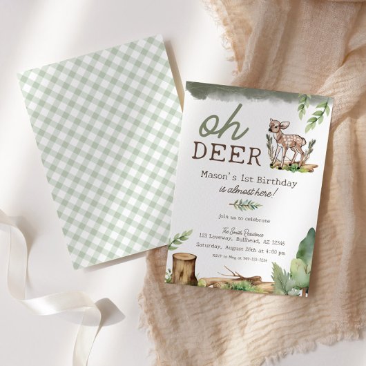 ボーイズオーディアウッドランドベビーディアー誕生日 招待状