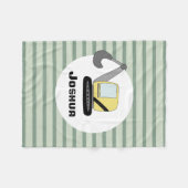 ボーイズカイト建築掘削機キッズ フリースブランケット (正面(横))