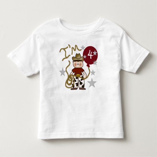 ボーイズカウボーイ誕生日 トドラーTシャツ (正面)