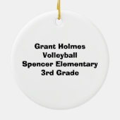 ボーイズカスタマイズバレーボールフォトオーナメント セラミックオーナメント (裏面)